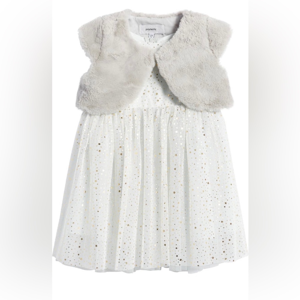 Popatu Foil Star Tulle Dress and Bolero Set